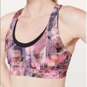 4.Lululemon Stash N’ Run Bra Sun Dazed Multi Pink 10